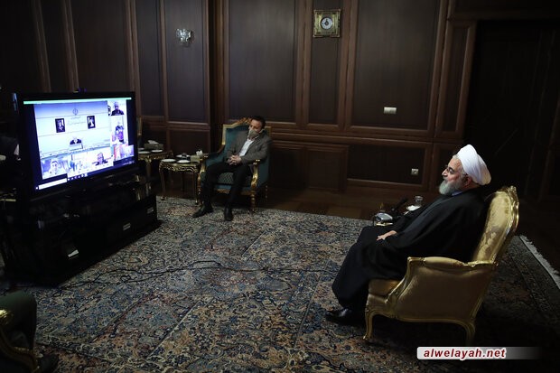الرئيس روحاني يشكر قائد الثورة الإسلامية على مرسوم تنشيط المقر الصحي للقوات المسلحة