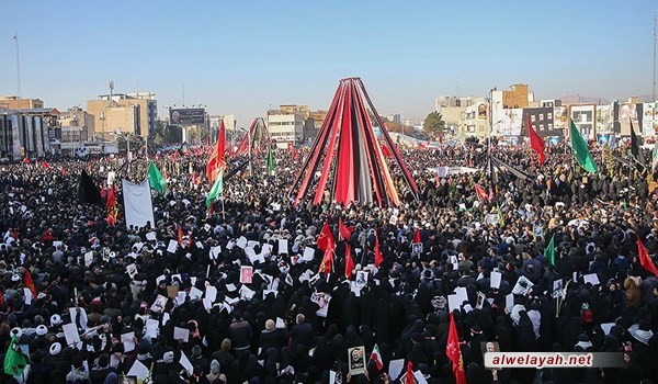 جثمان الشهيد القائد سليماني يصل "كرمان" مسقط رأسه