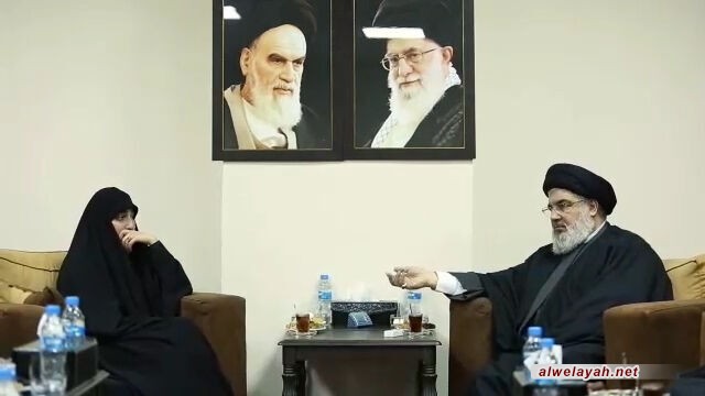 السيد نصر الله يستقبل كريمة الشهيد قاسم سليماني