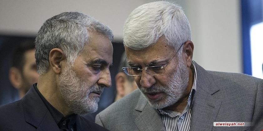 آلاف العراقيين يشيعون جثماني الشهيدين سليماني والمهندس مرددين "كلا كلا أمريكا"+صور