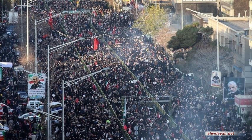 سيل بشري بطهران لتشييع الشهيدين سليماني والمهندس