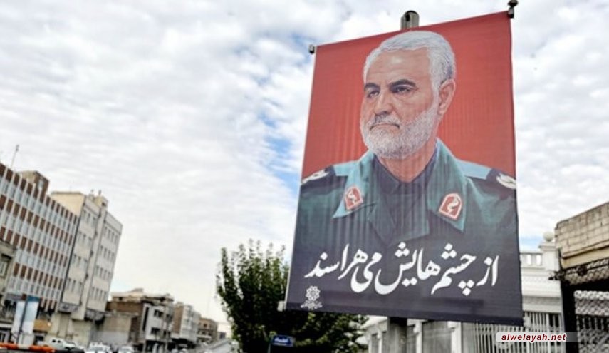 شوارع طهران تزدان ليلا بصور الفريق الحاج الشهيد قاسم سليماني