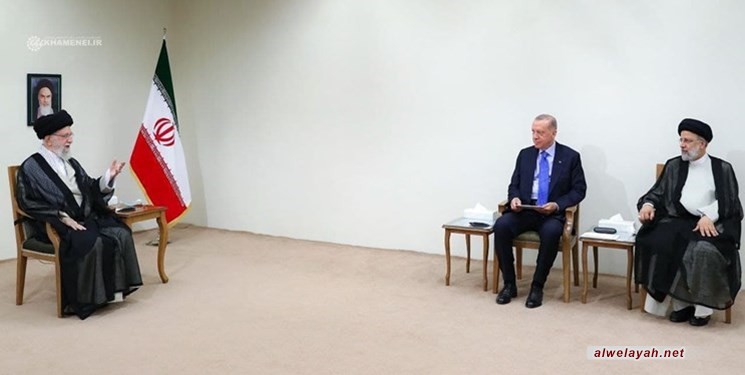 في لقاء مع رئيس تركيا؛ قائد الثورة الإسلامية: الهجوم على شمال سوريا سيضر تركيا ويفيد الإرهابيين