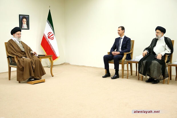 الإمام الخامنئي خلال لقاء الرئيس السوري: سوريا انتصرت في الحرب الدولية التي شنت ضدها / لدى سوريا الآن مكانةً عليا