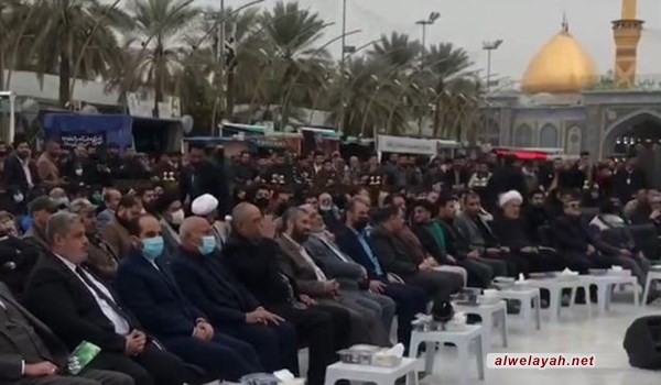 إقامة مراسم إحياء ذكرى استشهاد الحاج قاسم سليماني والمهندس فيما بين الحرمين بكربلاء