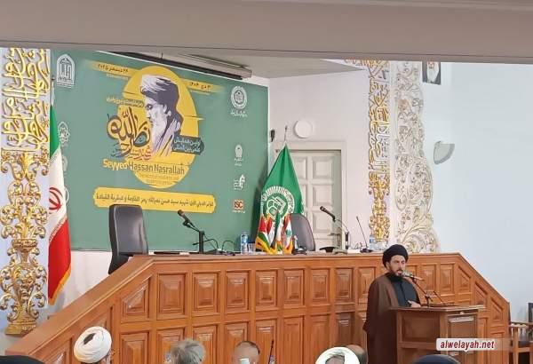 المشاركون في ندوة الشهيد نصر الله بمشهد يؤكدون على مركزية فكر المقاومة ووحدة الأمة الإسلامية